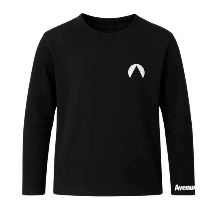 Camiseta de Algodão Preta Manga Longa