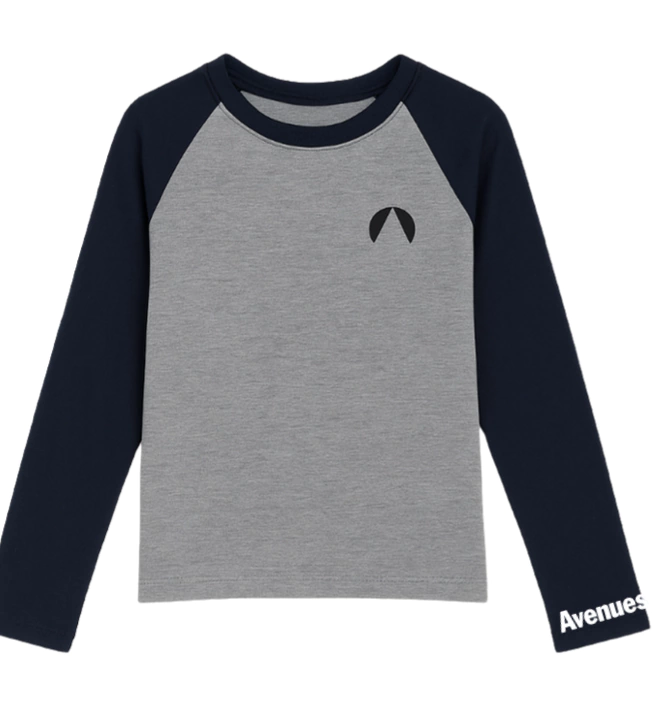 Camiseta College cinza e preto manga longa, Avenues